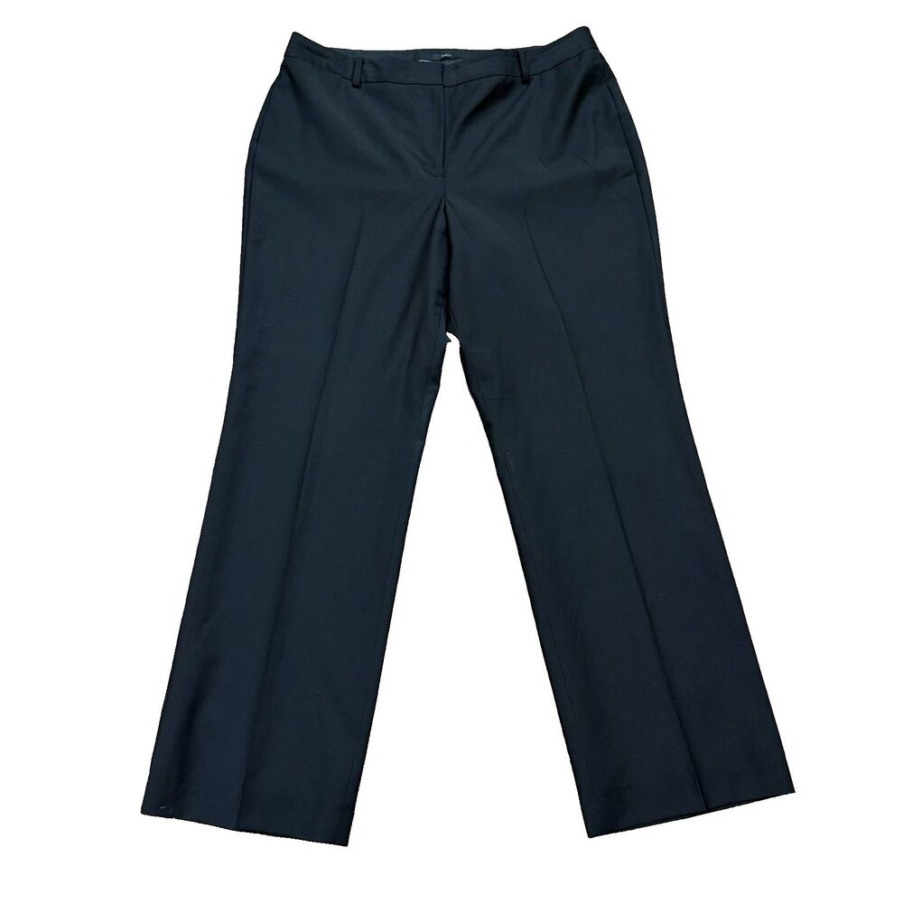 Talbots Women's 14 Wool Blend Lined Black Curvy Straight Leg Trouser Dress Pants